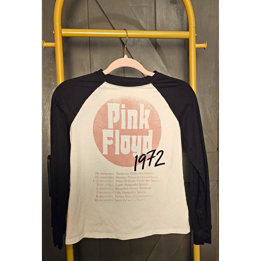 Pink Floyd 1972 Black/White Raglan Long Sleeve Shirt, Size XS